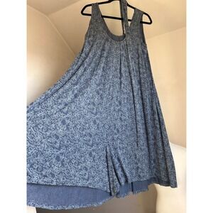 Latched Mama Nursing Romper Jumpsuit Botanical Floral Sleeveless Wide Leg XL